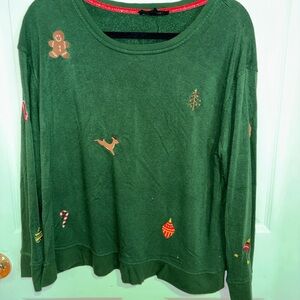Jane and Delancey Festive Green Sweater